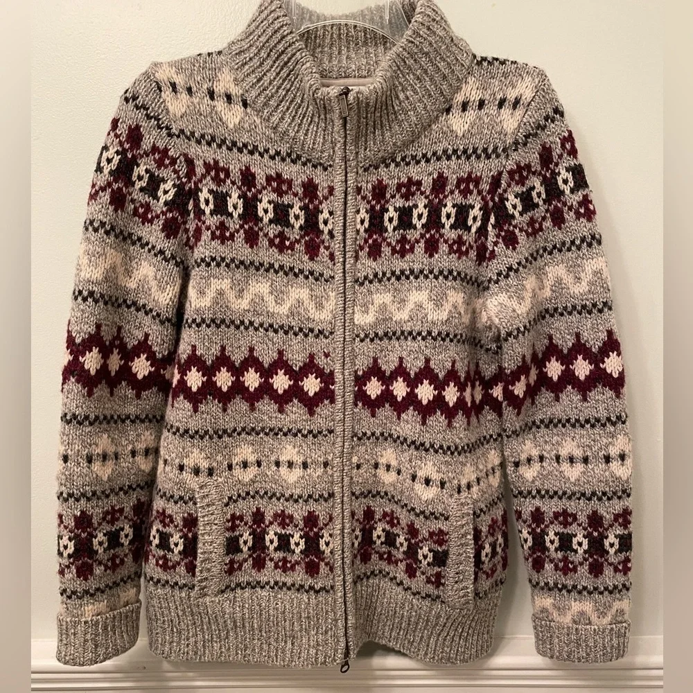 L.L. Bean 100% Lambswool Full Zip Cardigan Size Extra Small